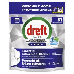 Vaatwastabletten Dreft All-in-1 professional Platinum regular 81 stuks