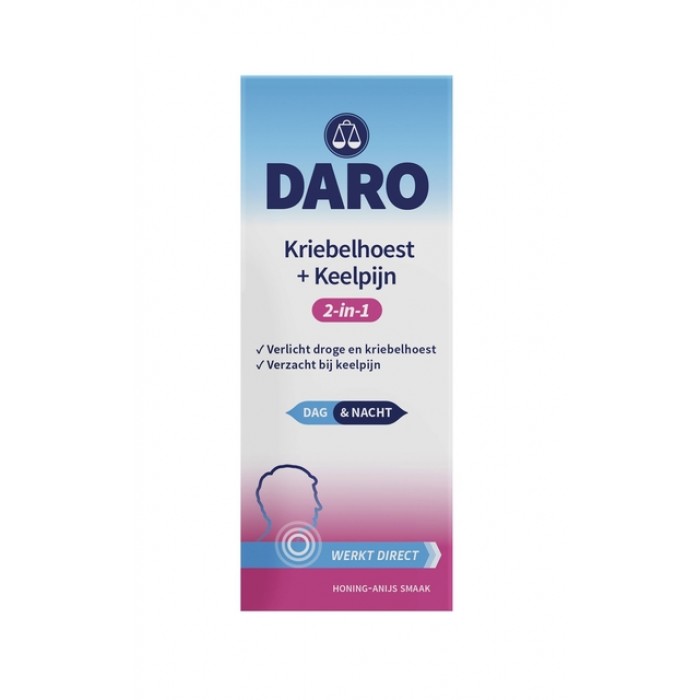 Hoestdrank Daro 2-in-1 kriebelhoest+keelpijn 150ml