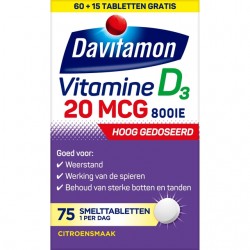 Vitamine D Davitamon Forte smelttablet 75 stuks