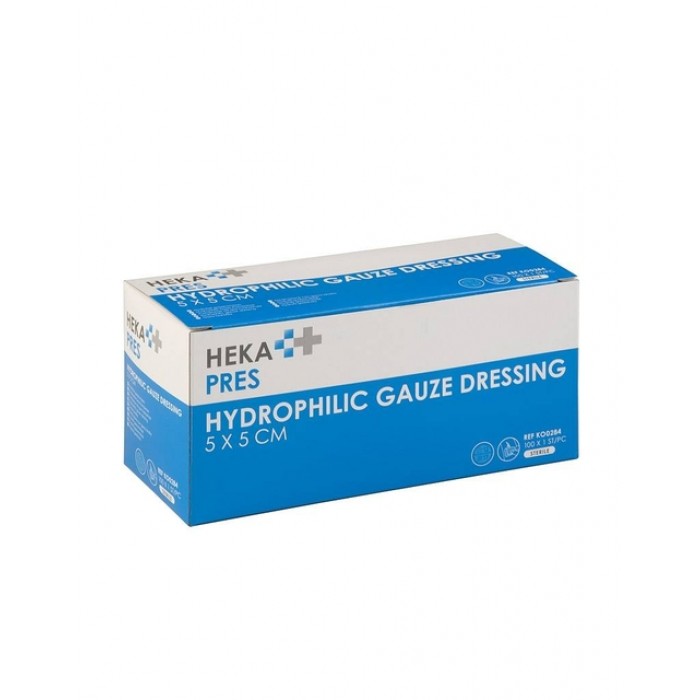 Hydrofiel gaaskompres Hekapres 5x5cm steriel
