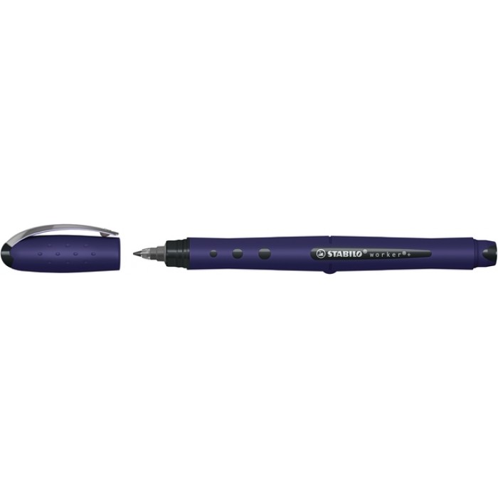 Rollerpen STABILO worker+ Wildflower medium Pruisisch blauw