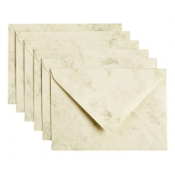 Envelop Papicolor C6 114x162mm marble Ivoor