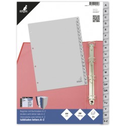 Tabbladen Kangaro 4-gaats G420AZ 20-delig alfabet grijs PP