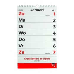 Kalender 2025 met grote letters en cijfers Quantore