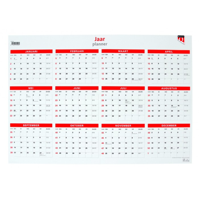 Jaarplankalender 2025 Quantore 48x68cm
