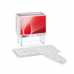 Tekststempel Colop Printer 30/1 letterset en pincet rood