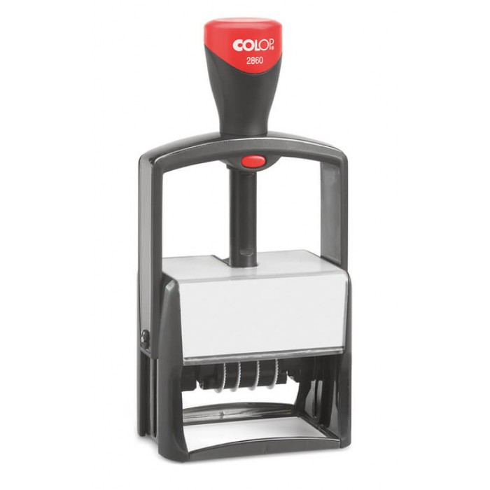 Woord-datumstempel Colop Heavy Duty 2860 Classic Line personaliseerbaar rood