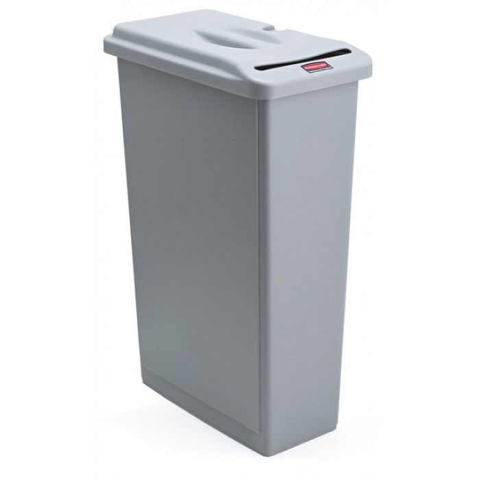 Afvalbak Rubbermaid Slim Jim vertrouwelijke documenten 87 liter grijs