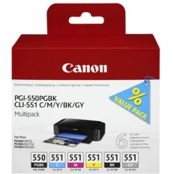 Inktcartridge Canon PGI-550 + CLI-551 zwart + 5 kleuren