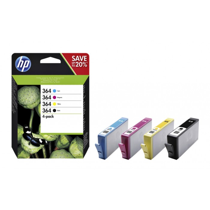 Inktcartridge HP N9J73AE 364 zwart + 3 kleuren
