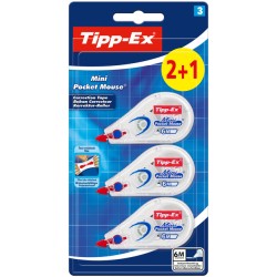 Correctieroller Tipp-ex mini pocket mouse 5mmx6m blister 2+1 gratis