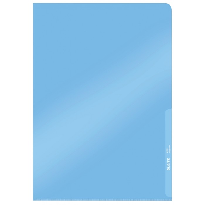 Insteekmap L-model Leitz Premium lasnaad copy safe 0.15mm PVC A4 blauw 100 stuks