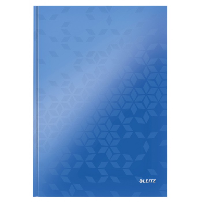 Notitieboek Leitz WOW A4 160blz 90gr lijn blauw