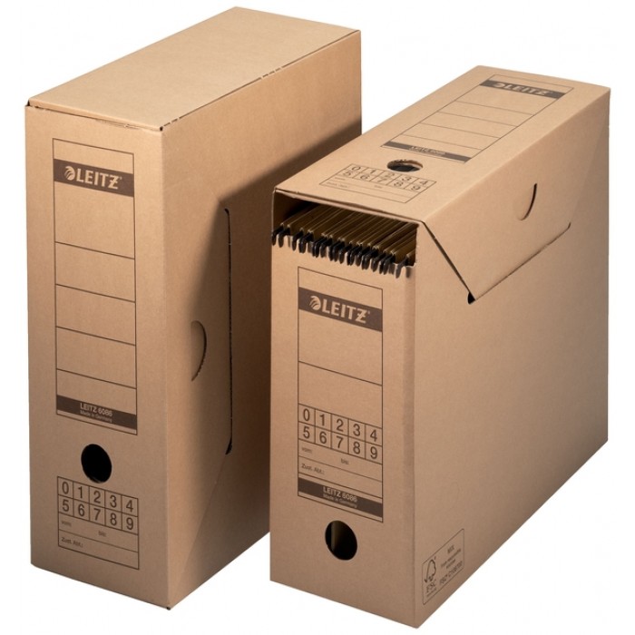 Archiefdoos met deksel Leitz Premium 120x275x325mm natuurbruin