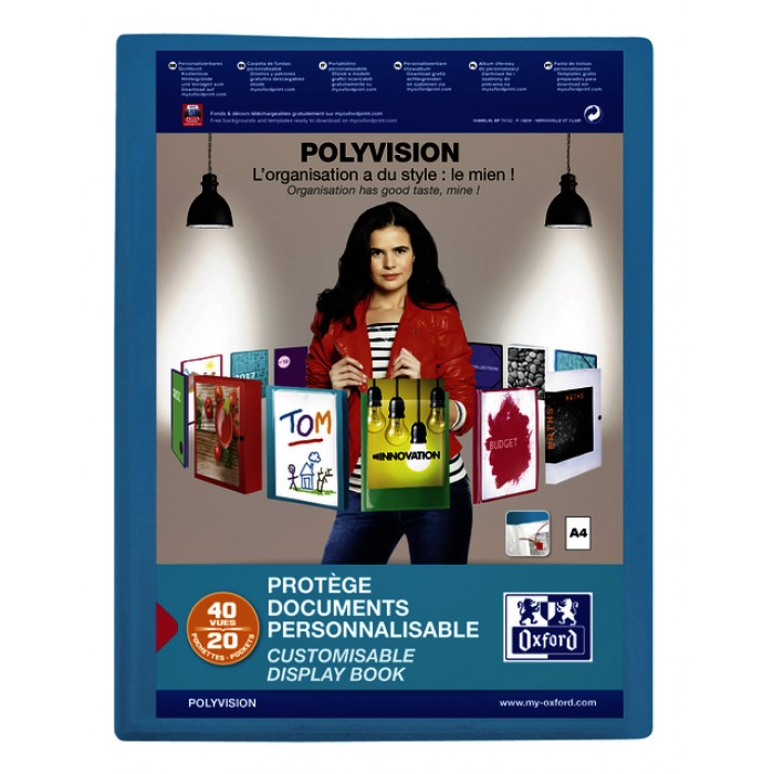 Showalbum Oxford Polyvision A4 20-tassen PP blauw
