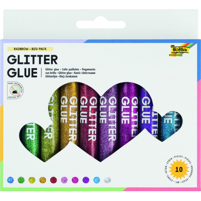 Glitterlijm Folia 9.5ml 10 kleuren