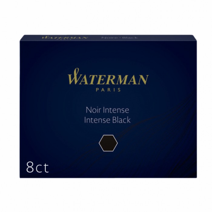 Inktpatroon Waterman nr 23 lang zwart pak à 8 stuks