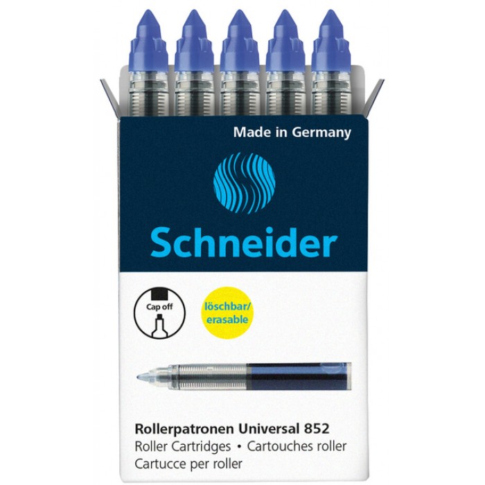 Rollerpenvulling Schneider 852 medium blauw 5 stuks