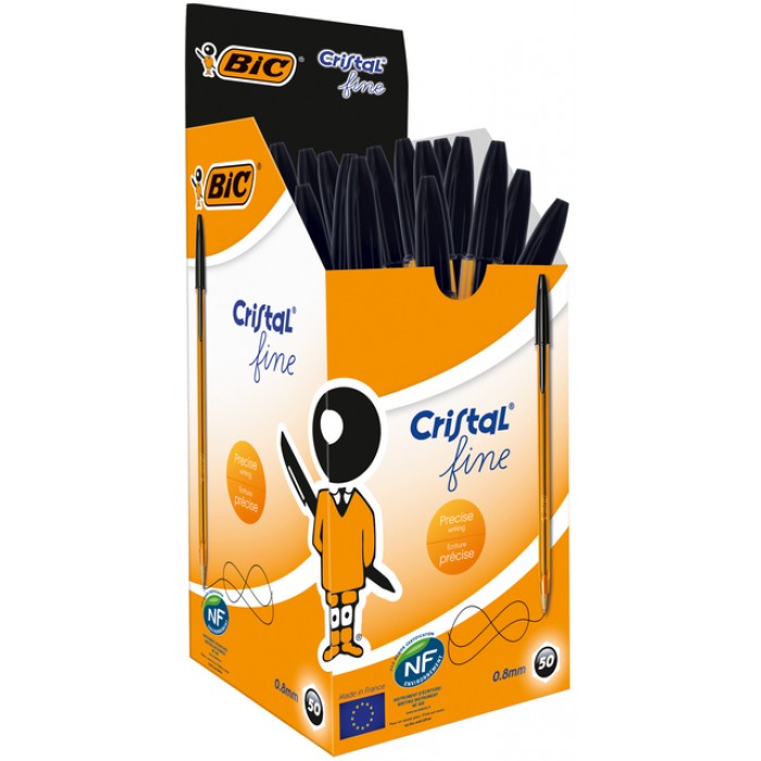 Balpen Bic Cristal fijn zwart