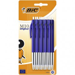 Balpen Bic M10 blauw medium blister à 10st
