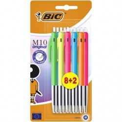Balpen Bic M10 colors limited edition blister 8+2 gratis