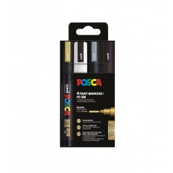 Paintmarker Uni POSCA PC5M medium assorti set &agrave; 4 stuks