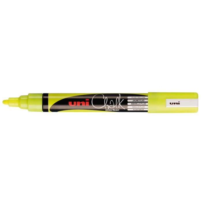 Krijtstift Uni-ball chalk rond 1.8-2.5mm fluor geel