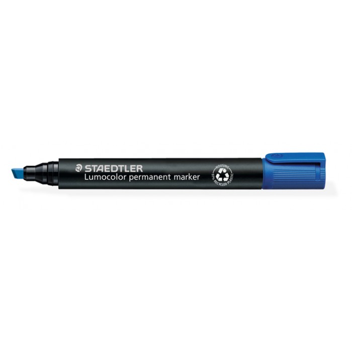 Viltstift Staedtler Lumocolor 350 permanent schuin blauw