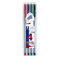 Fineliner Staedtler Triplus 334 assorti 0.3mm 4 stuks
