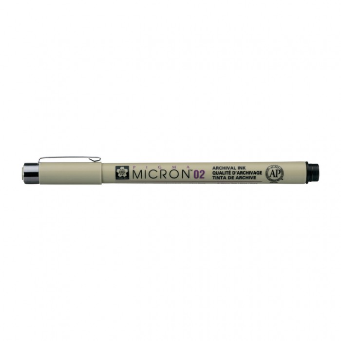 Fineliner Sakura Pigma Micron 02 0.3mm zwart