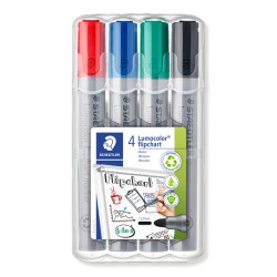 Viltstift Staedtler 356 voor flipover rond 2mm 4 stuks assor