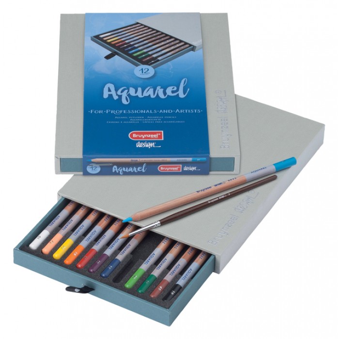 Aquarelpotlood Bruynzeel Design set à 12 stuks assorti