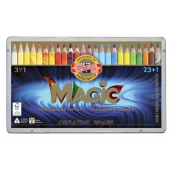 Kleurpotloden Koh-i-Noor Jumbo Magic doos 24  kleuren