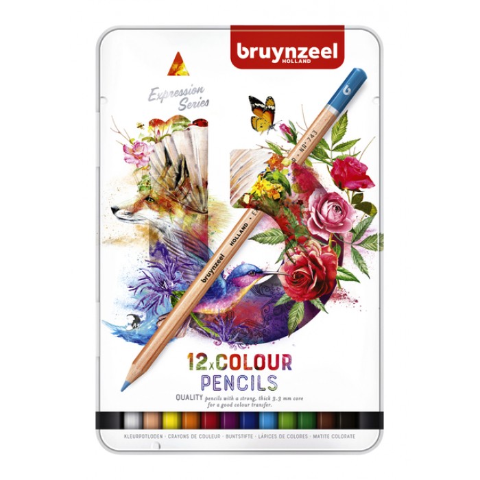 Kleurpotloden Bruynzeel Expression colour blik à 12 stuks assorti