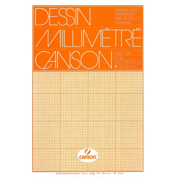 Millimeterblok Canson A3 lichtbruin 50 vel