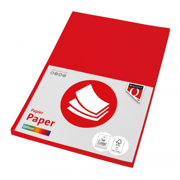 Kopieerpapier Quantore Colour A4 120gr felrood 100vel