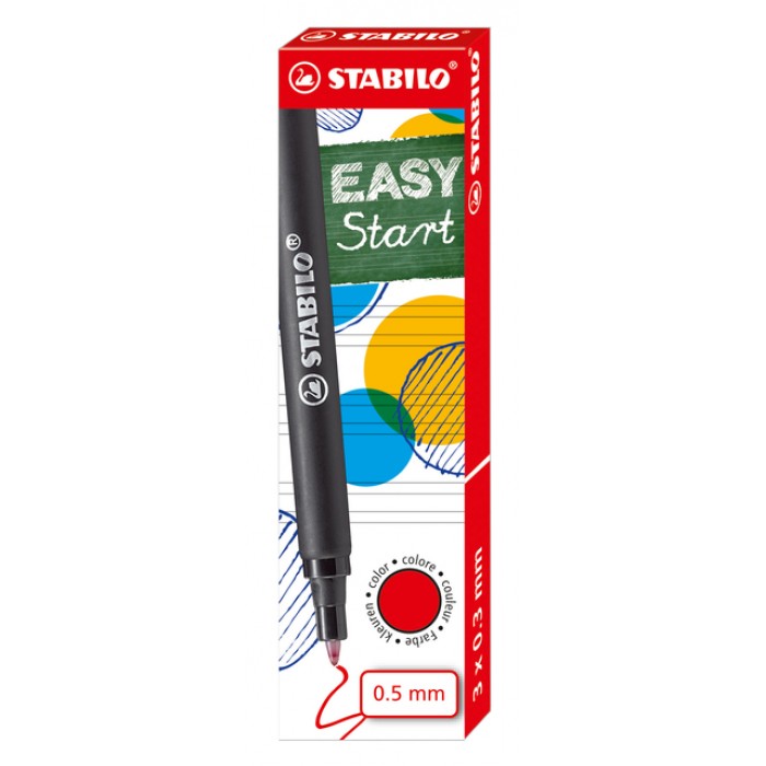 Rollerpenvulling STABILO Easyoriginal  medium rood doosje à 3 stuks