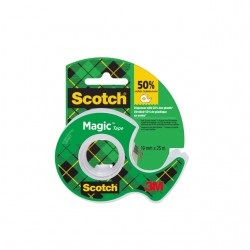 Plakband Scotch Magic 810 19mmx25m onzichtbaar + plakhandhouder