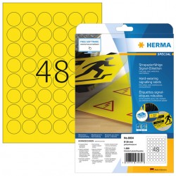 Etiket HERMA 8034 30mm rond weerbestendig geel 1200stuks