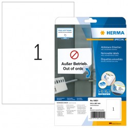 Etiket HERMA 10021 210x297mm A4 verwijderbaar wit 25stuks