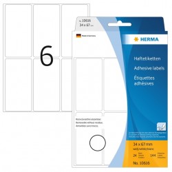 Etiket HERMA 10616 34x67mm verwijderbaar 144 etiketten