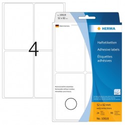 Etiket HERMA 10618 52x82mm verwijderbaar 96 etiketten