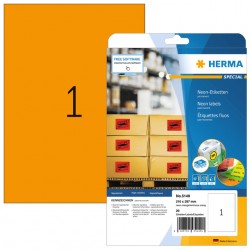 Etiket HERMA 5149 210x297mm A4 fluor oranje 20stuks