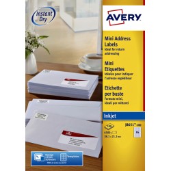 Etiket Avery J8651-100 38.1x21.2mm wit 6500stuks