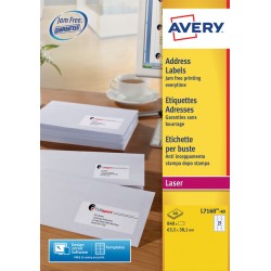 Etiket Avery L7160-40 63.5x38.1mm wit 840stuks