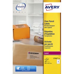 Etiket Avery L7565-25 99.1x67.7mm transparant 200stuks