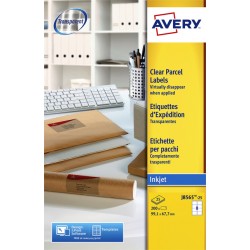 Etiket Avery J8565-25 99.1x67.7mm transparant 200stuks