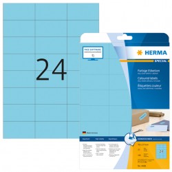 Etiket HERMA 4468 70x37mm verwijderbaar blauw 480stuks