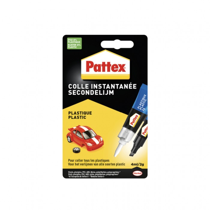 Secondelijm Pattex all plastic tube 2 gram op blister