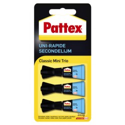 Secondelijm Pattex Classic mini trio tube 3x1gram op blister